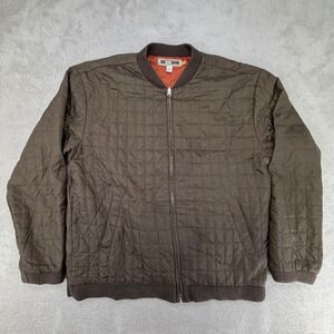 Quiksilver Edition Mens Small Brown Quilted Bomber Jacket Preowned Full Zip‎